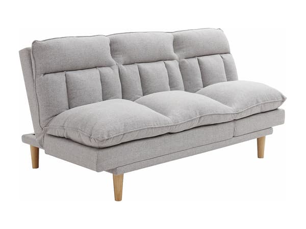 Vente-unique - PALOBU 3-sits bäddsoffa med klick-klick-mekanism i ljusgrått tyg