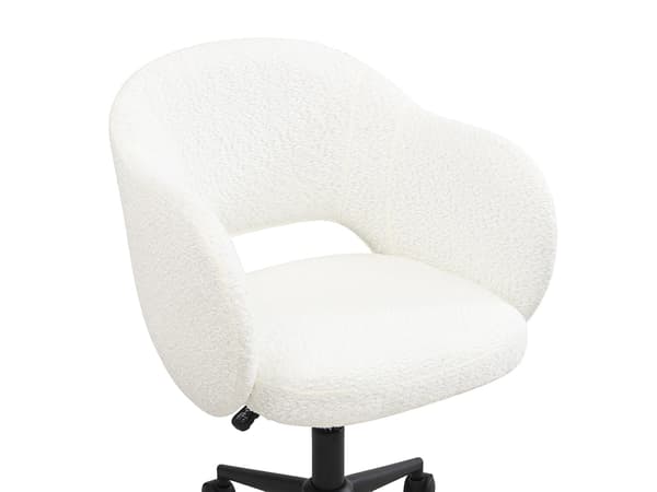 Vente-unique - Kontorsstol - Bouclétextil - Vit - ACACILIO