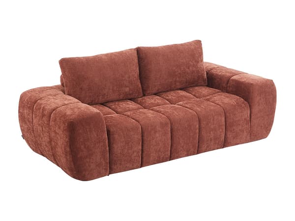 Vente-unique - Soffa 3 platser i texturerat tyg - Terrakotta BENAFO