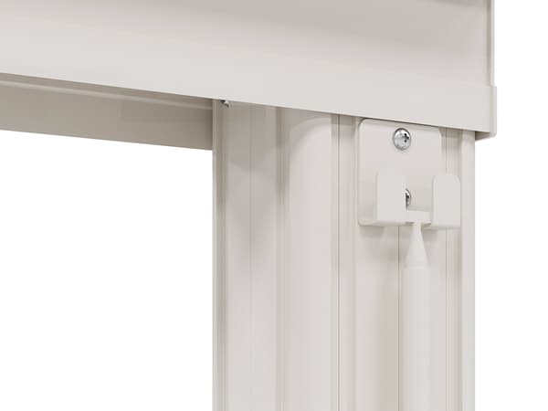 Vente-unique - Väggmonterad aluminiumspergola med skjutbart tak - 12 m² - vit - IZEDA