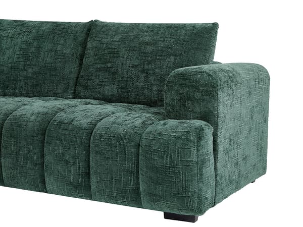 Vente-unique - Grön Vänstervänd hörnsoffa i texturerat tyg BENOLA
