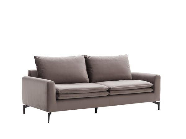 Vente-unique - ISENA 3-sits soffa i taupe sammet