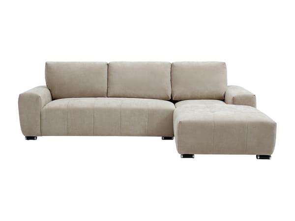 Vente-unique - Höger vinkelsoffa i beige tyg MICHELIA