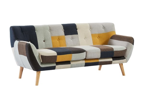 Vente-unique - SERTI II 3-sitssoffa i patchworktyg