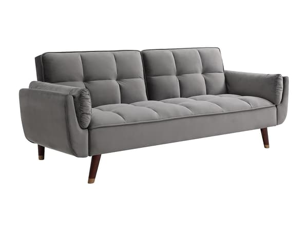 Vente-unique - 3-sits soffa med bäddsoffa i rosa sammet GULCAN