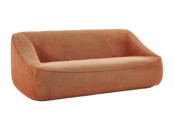 Vente-unique - 3-sits soffa i texturerat terrakottafärgat tyg KIREBA