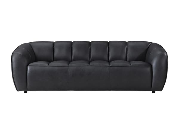 Vente-unique - 3-sitsig soffa i svart läder PRADONI