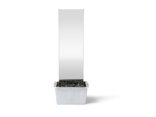 Vente-unique - Utomhusfontän våg i rostfritt stål - H.130 cm - Silver - HOKI