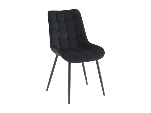 Vente-unique - Set om 2 stolar svart sammet och metall OLLUA