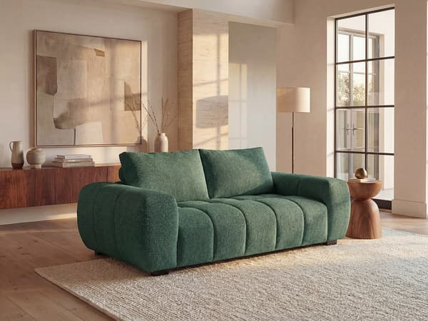 Vente-unique - 3-sitssoffa grönt texturerat tyg BERENIA
