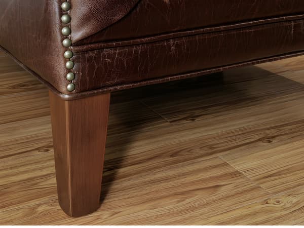 Vente-unique - 3-sits soffa i läder COLBERT - Brun