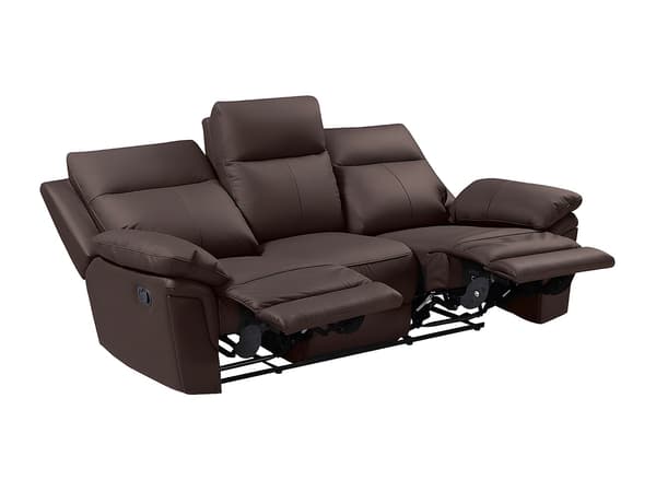 Vente-unique - Set med 3-sitssoffa och 2-sitssoffa i buffelläder PAKITA – Brun