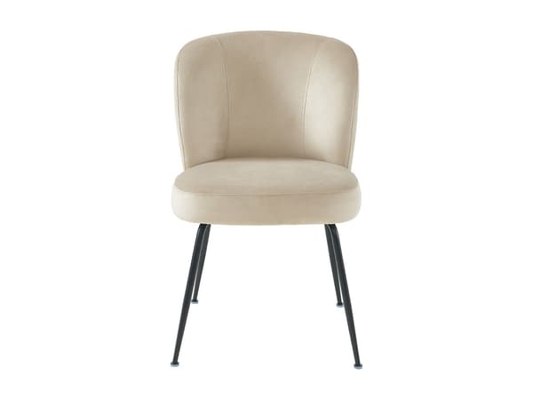 Vente-unique - Set med 2 sammets- och metallstolar - Beige - POLPONA