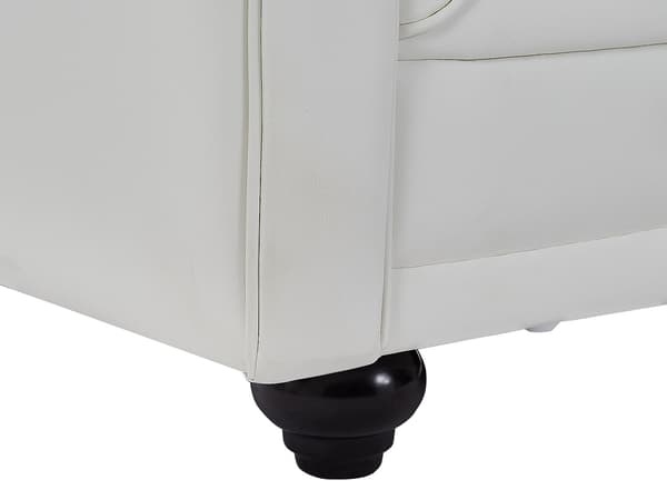 Vente-unique - 2-sits soffa i läderimitation CHESTERFIELD - Vit