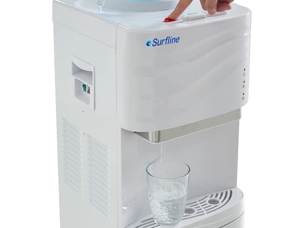 Vente-unique - Flaskvattendispenser - varmt/kallt vatten - 11/18L - Vit - FORTEX