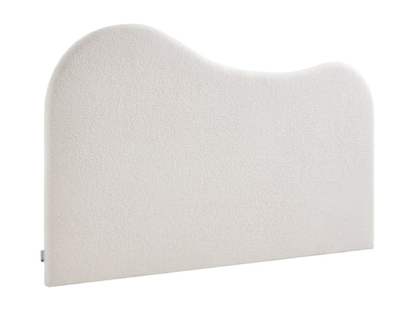 Vente-unique - Sänggavel 140 cm - Bouclé-tyg - Vit - VORIOTA