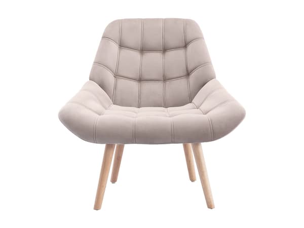 Vente-unique - Beige sammetsfåtölj LUOSTO