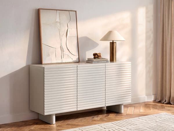 Vente-unique - Skänk med 3 dörrar i MDF - Beige - LUDIMA