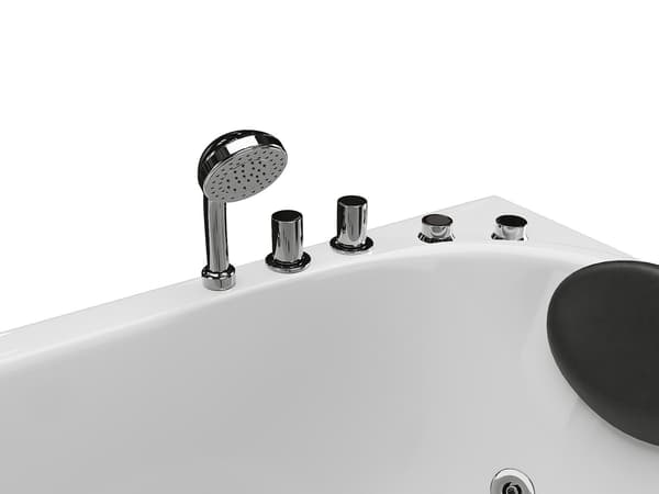 Vente-unique - Vit asymmetrisk bubbelbadkar - 1 plats - 160 x 75 cm - Höger hörn - TABANA
