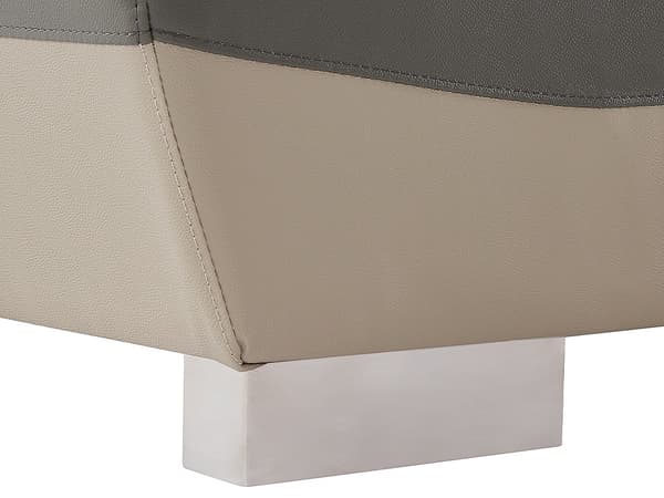Vente-unique - 3-sits lädersoffa FRANCESCA - Taupe