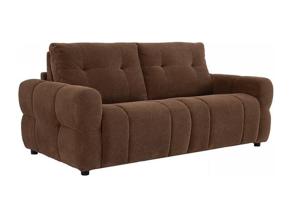 Vente-unique - 3-sits bäddsoffa i brun chenilletyg ECORIA