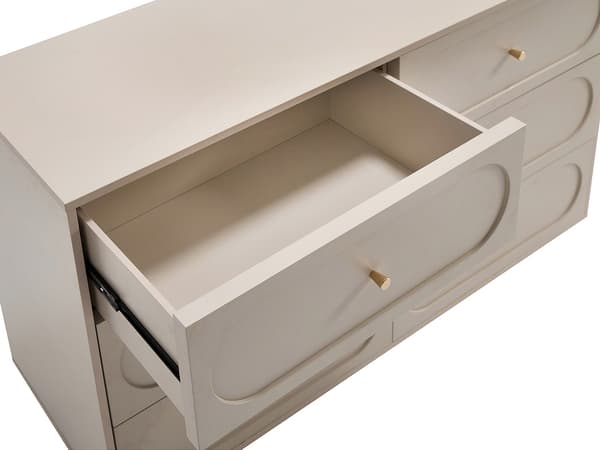 Vente-unique - Byrå med 6 lådor - Beige och guld - VALONIRO
