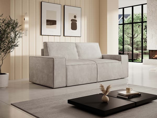 Vente-unique - AMELIA 2-sitssoffa i beige manchester