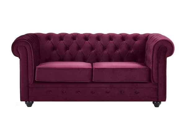 Vente-unique - 2-sitssoffa CHESTERFIELD - Lila sammet