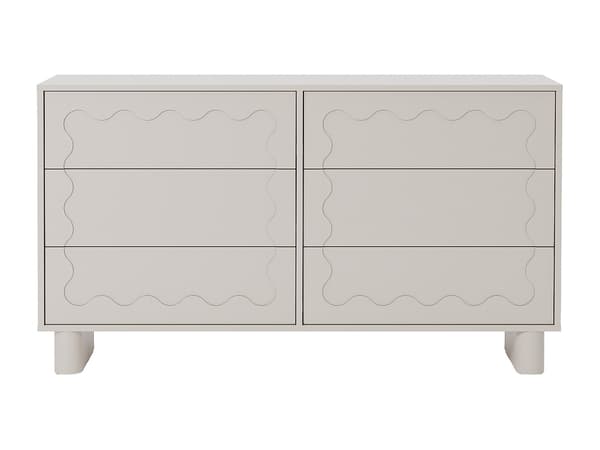 Vente-unique - Byrå med 6 lådor – MDF – Beige – ANEZA