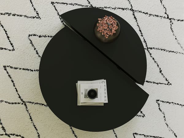 Vente-unique - Set med 2 soffbord - Svart - ALOEVA