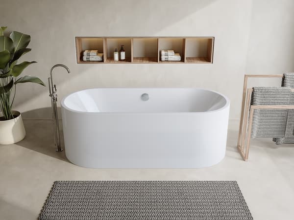 Vente-unique - Fristående designbadkar vit 221L 170 x 75 x 58 cm KATOUCHA