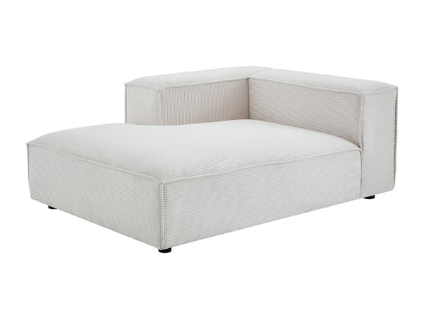 Vente-unique - Schäslong med vänster armstöd i beige manchester RUZOLO
