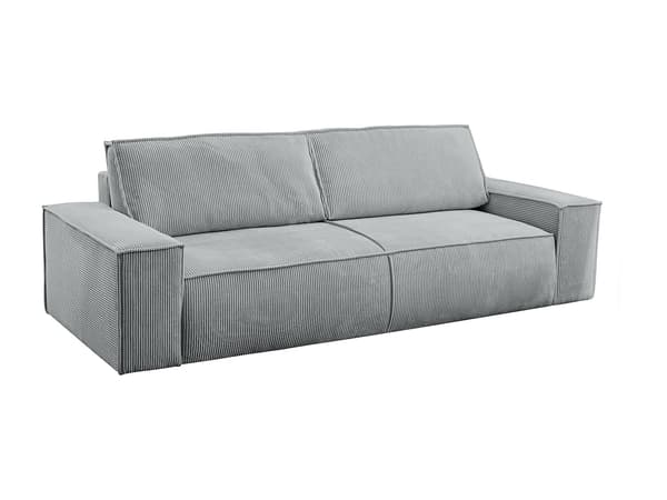 Vente-unique - 4-sits bäddsoffa i ljusgrå manchester AMELIA
