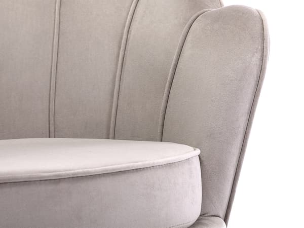 Vente-unique - DANDELION taupe sammetsskalfåtölj