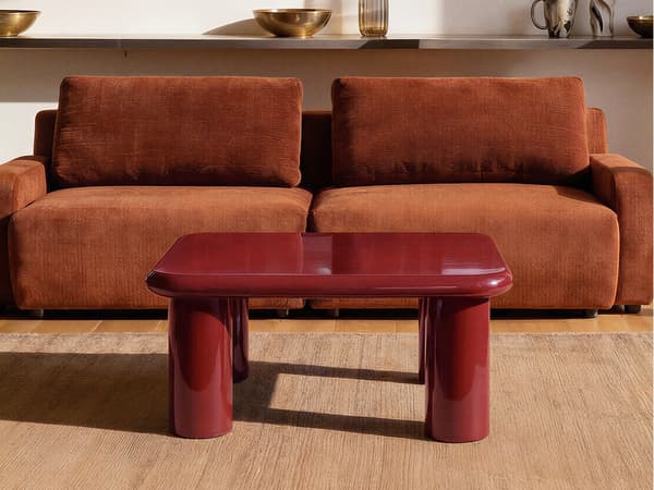 Vente-unique - Soffbord i MDF - Lackerad bordeaux - TAMISDA