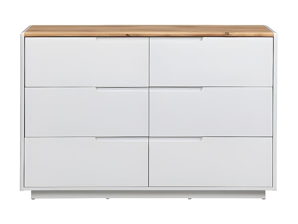 Vente-unique - Byrå AMANI - 6 lådor - MDF - Vitlackad och ek