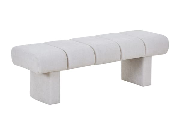 Vente-unique - Bänk i texturerat tyg - Beige - NUBELO