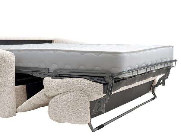 Vente-unique - 4-sits bäddsoffa express i beige bouclé-tyg - Sovbredd 160 cm - Madrass 20 cm RETUNA
