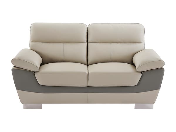 Vente-unique - FRANCESCA 2-sits lädersoffa - Taupe