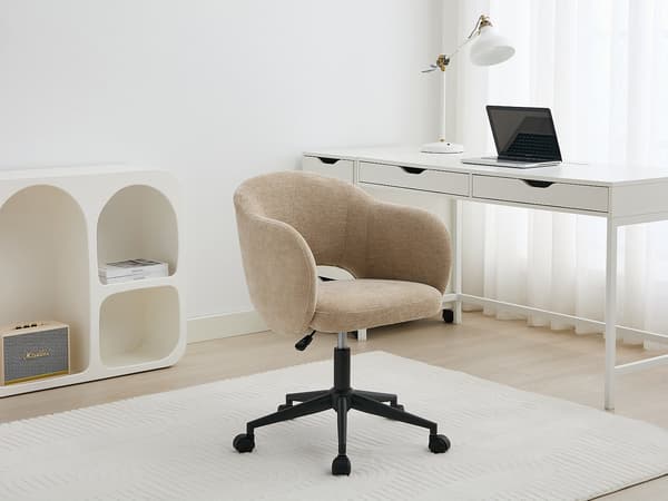 Vente-unique - Kontorsstol - Texturerat tyg - Beige - ACACILIO