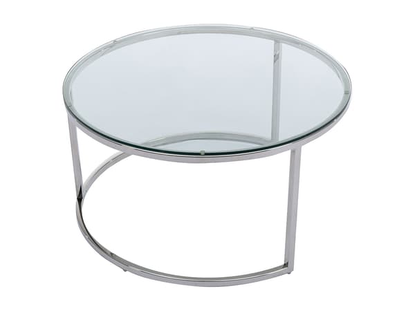 Vente-unique - Satsbord i härdat glas och rostfritt stål - Silver - MAEVANE II