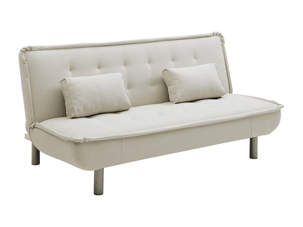 Vente-unique - Bäddsoffa bäddmekanismen klick-klack i beige tyg MISHAN