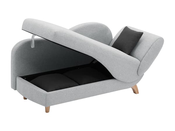 Vente-unique - Vänstervänd bäddsoffa i ljusgrått tyg med förvaringsutrymme PENELOPE