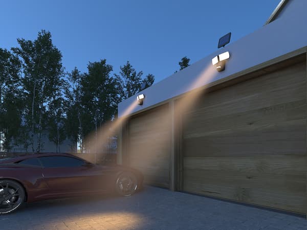 Vente-unique - Solcellsdriven strålkastare med rörelsedetektor - LYRA