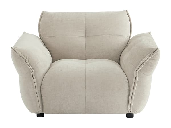 Vente-unique - NAPIZO beige melerad tygfåtölj