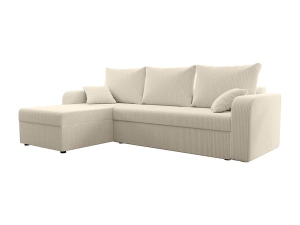 Vente-unique - Bäddsoffa med vändbart hörn i beige manchester ONABIA
