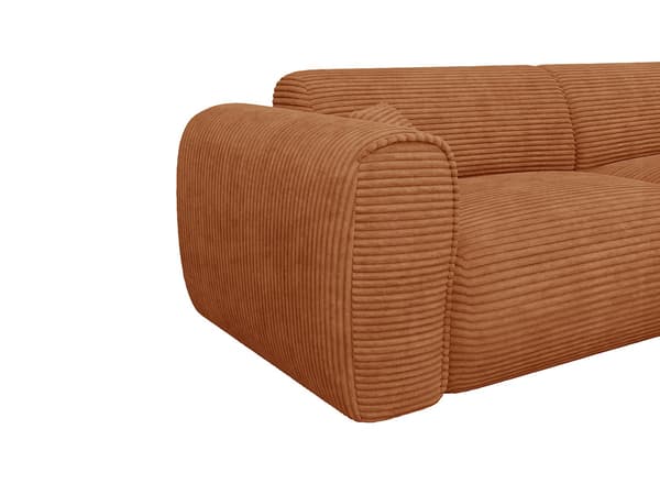 Vente-unique - 4-sitsig bäddsoffa express i terrakottafärgat manchester - 13 cm memoryfoammadrass POGNIA
