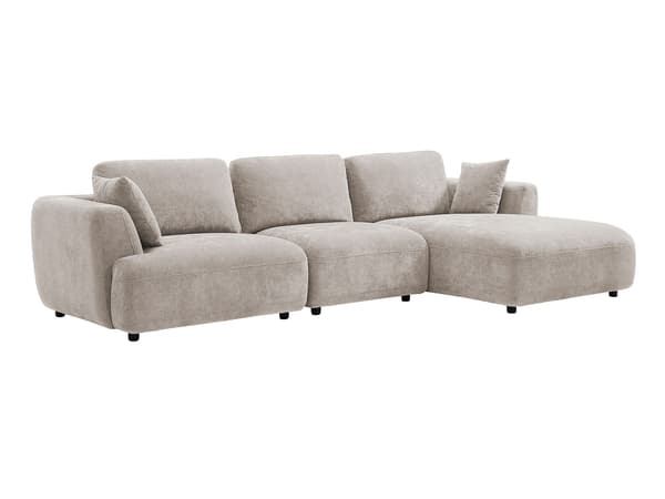 Vente-unique - TINDRALO Hörnsoffa Höger i Beige Tyg