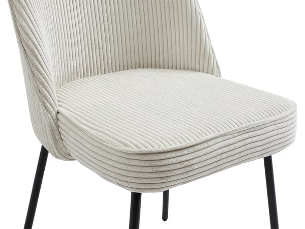 Vente-unique - Set om 2 korrögat sammet och svart metall - Creme - ALPALI