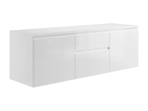 Vente-unique - badrumsmöbel väggmonterad vit 150 cm JIMENA II